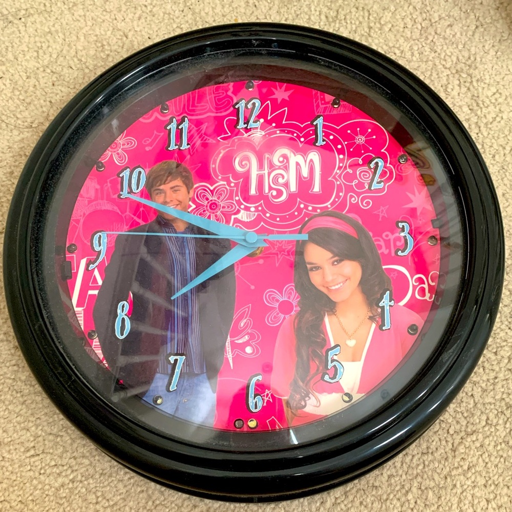 Disney HIGH SCHOOL MUSICAL Light up Clock 2008 12"